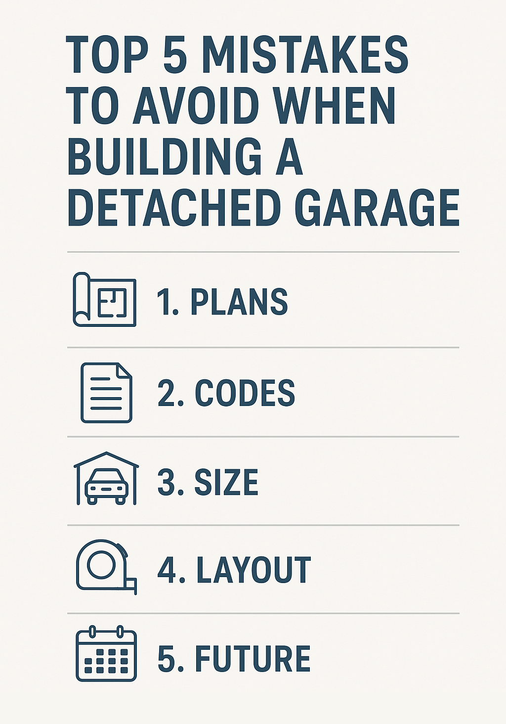 Top 5 Mistakes to Avoid When Building a Detached Garage
