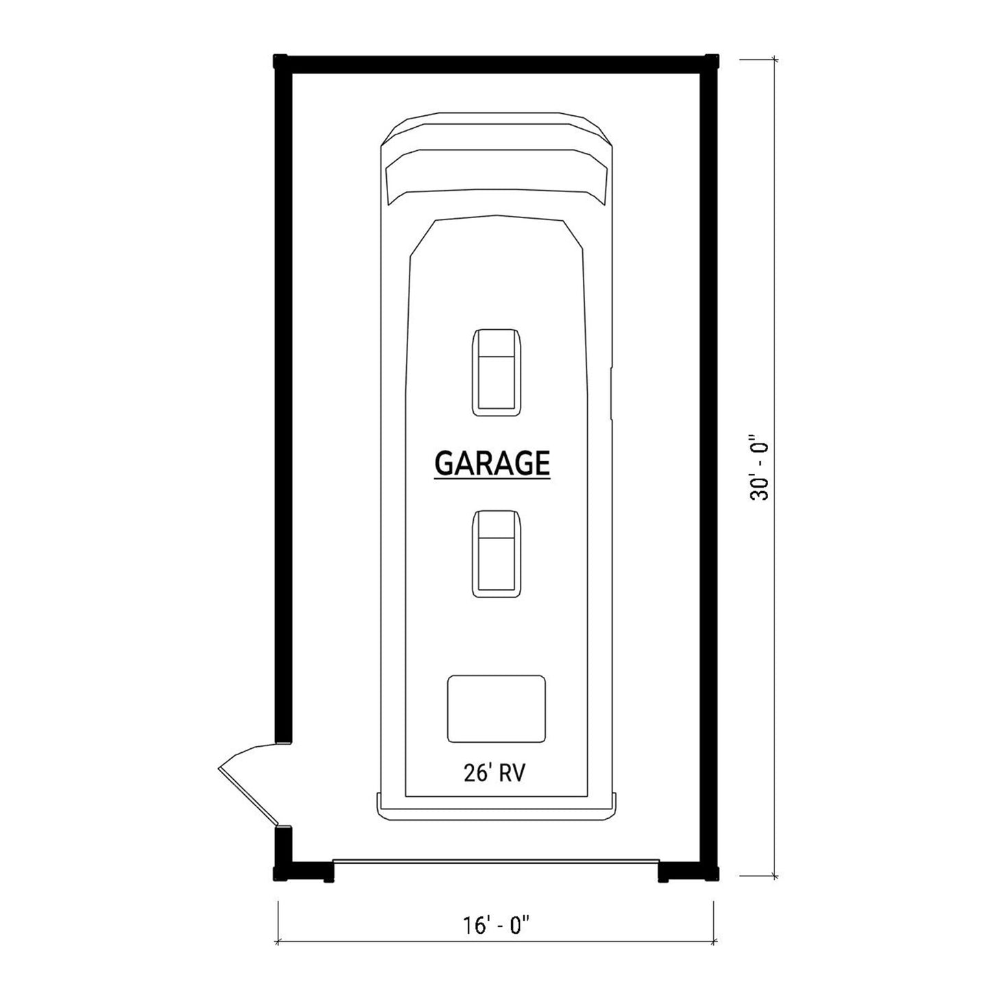 The Lynnhaven (16'x30' Garage)