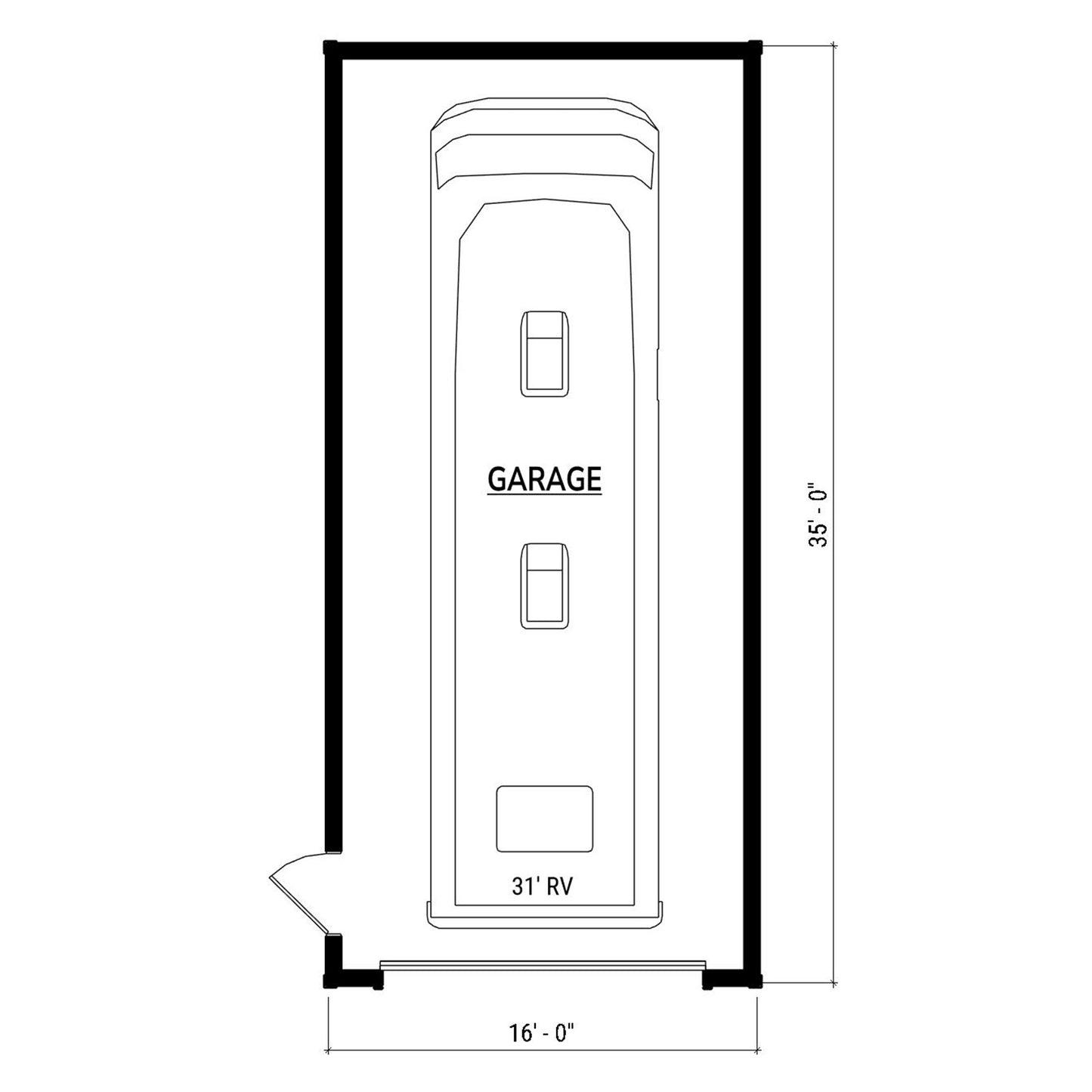 The Sandbridge (16'x35' Garage)