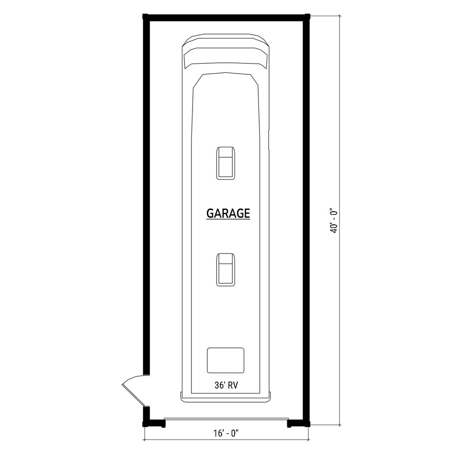 The Bridgewater (16'x40' Garage)
